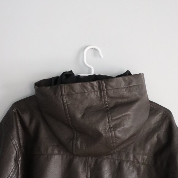 G21 Mens Brown Sz XL Hooded Full Zip Mid-Weight Lined Outdoor Pocket Jacket - Picture 7 of 15